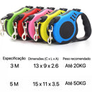 Coleira Guia Retrátil Para Pets