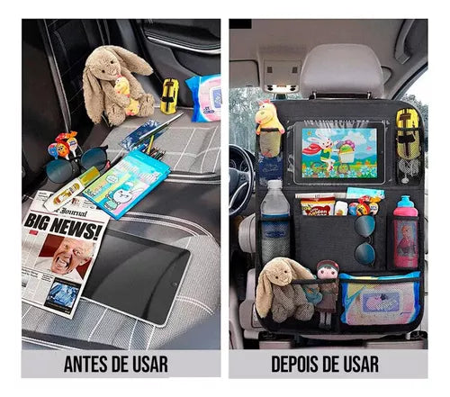 Auto Organizador Pro – Bolsa Multifuncional para Encosto de Banco