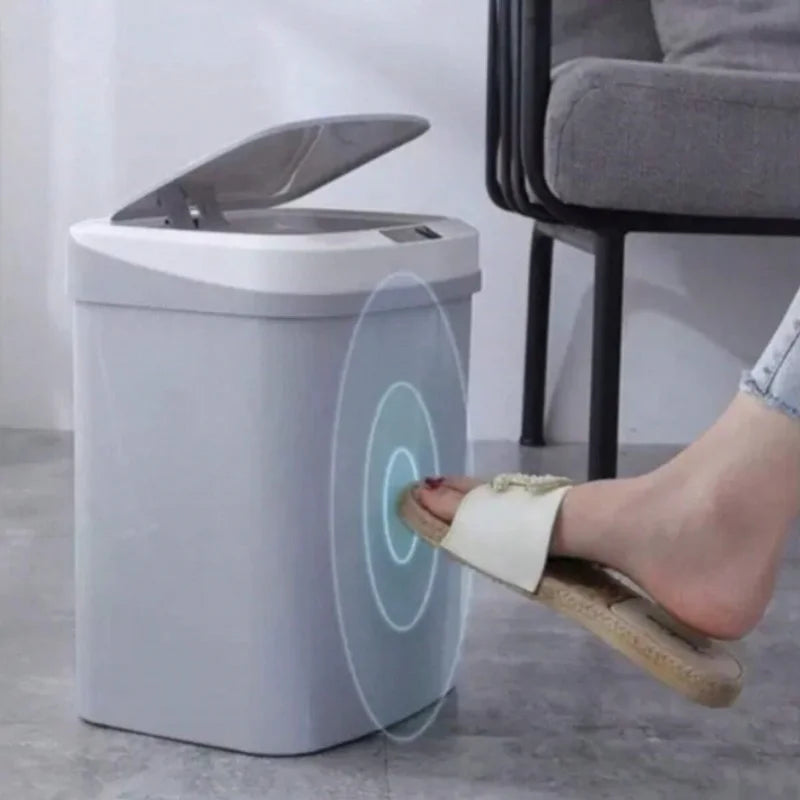 Lixeira inteligente para banheiro ou cozinha  - 16Litros - com sensor de proximidade ou vibração - abertura automática, sem necessidade de toque.