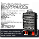 Conjunto de chaves de fenda de metal 135 em 1 com bits magnéticos Torx, ferramentas multifuncionais, estojo de ferramentas manuais para reparo de celular, PC