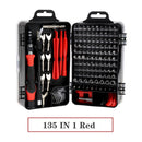 Conjunto de chaves de fenda de metal 135 em 1 com bits magnéticos Torx, ferramentas multifuncionais, estojo de ferramentas manuais para reparo de celular, PC