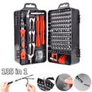 Conjunto de chaves de fenda de metal 135 em 1 com bits magnéticos Torx, ferramentas multifuncionais, estojo de ferramentas manuais para reparo de celular, PC